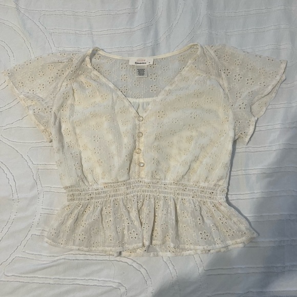 Cream Eyelet Lace Top - Picture 1 of 4
